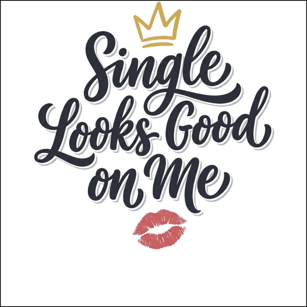 Single Looks Good on Me with Crown and Lips Design