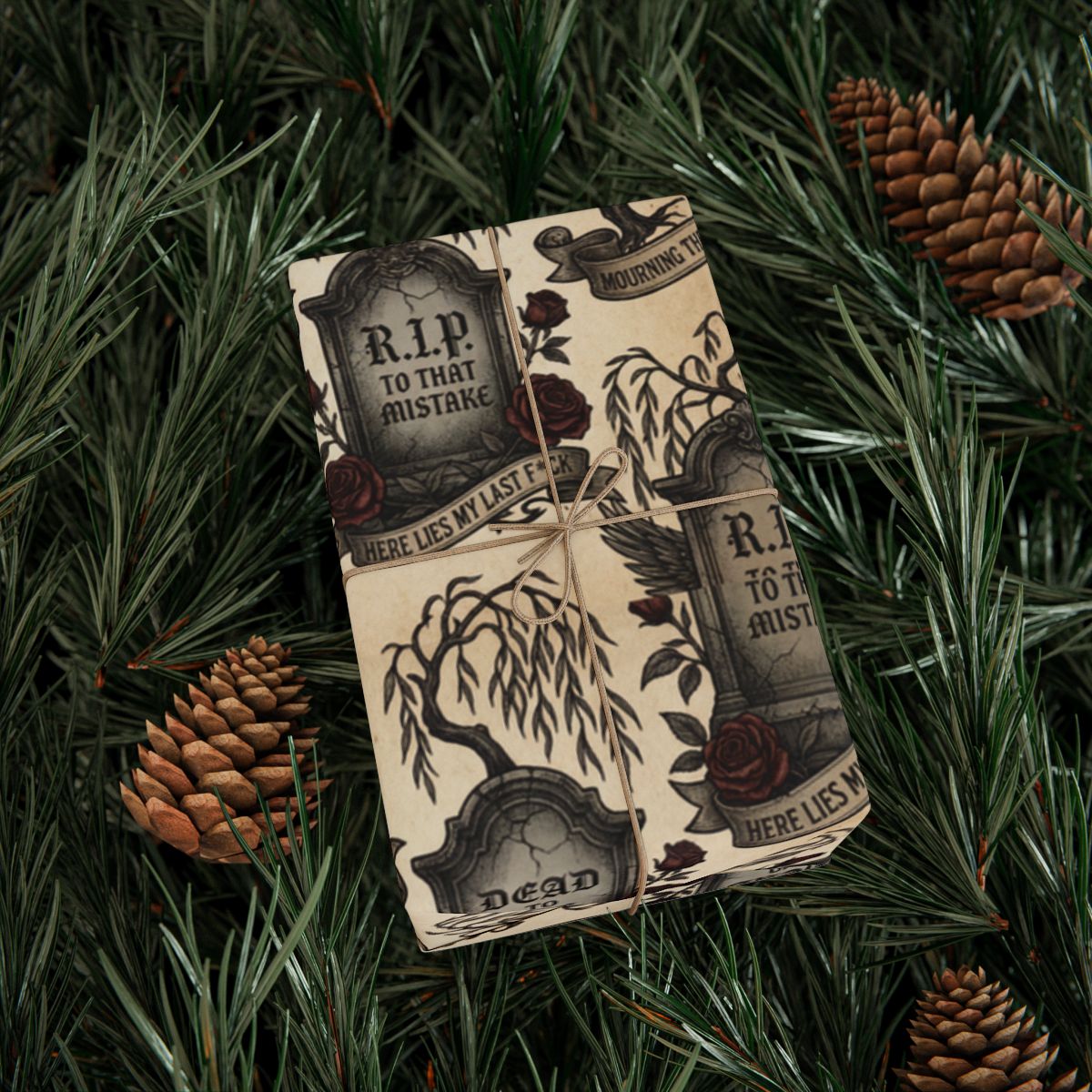 Halloween Novelty Funny Tombstone Gift Wrap Product