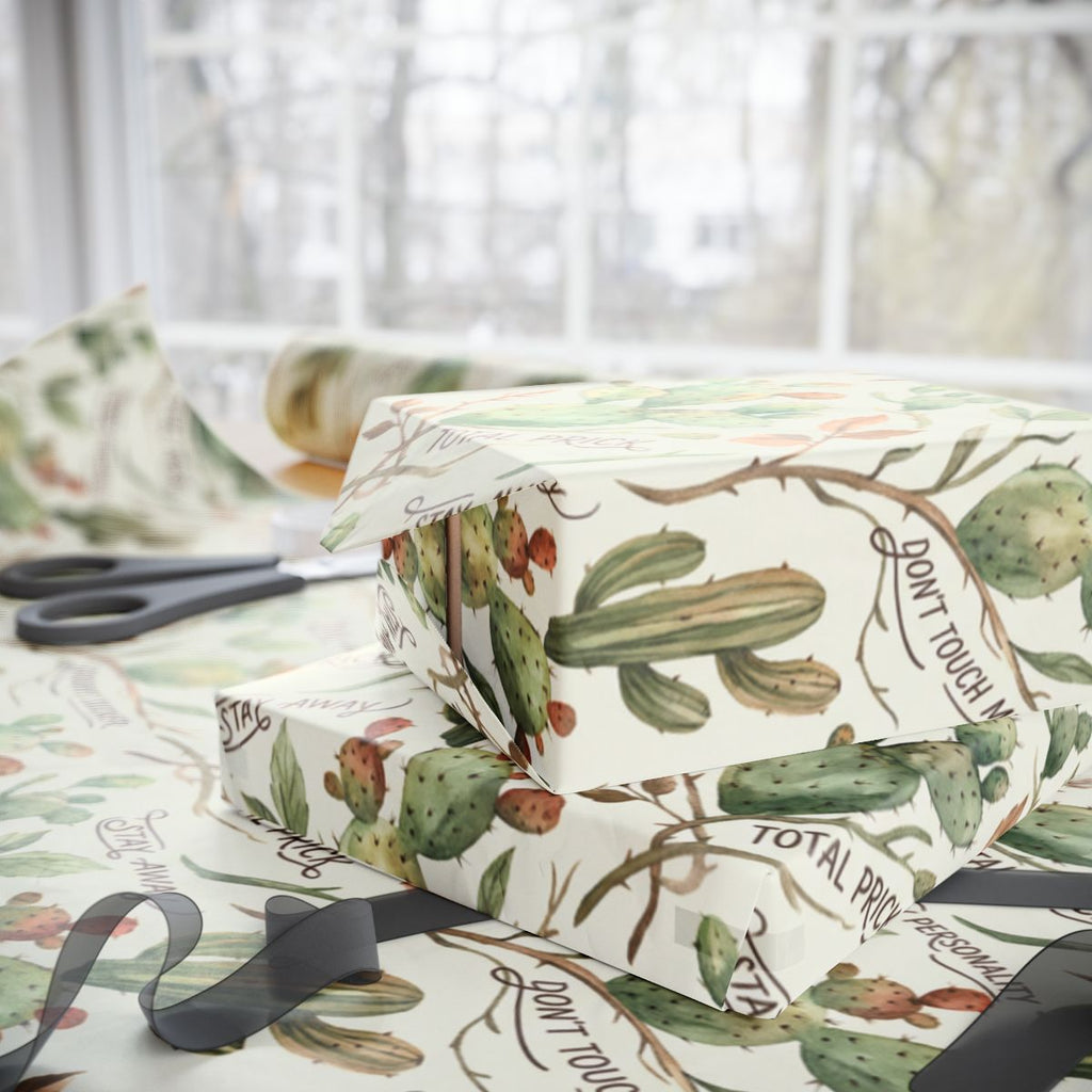Don't Touch Me Cactus Pattern Wrapping Paper