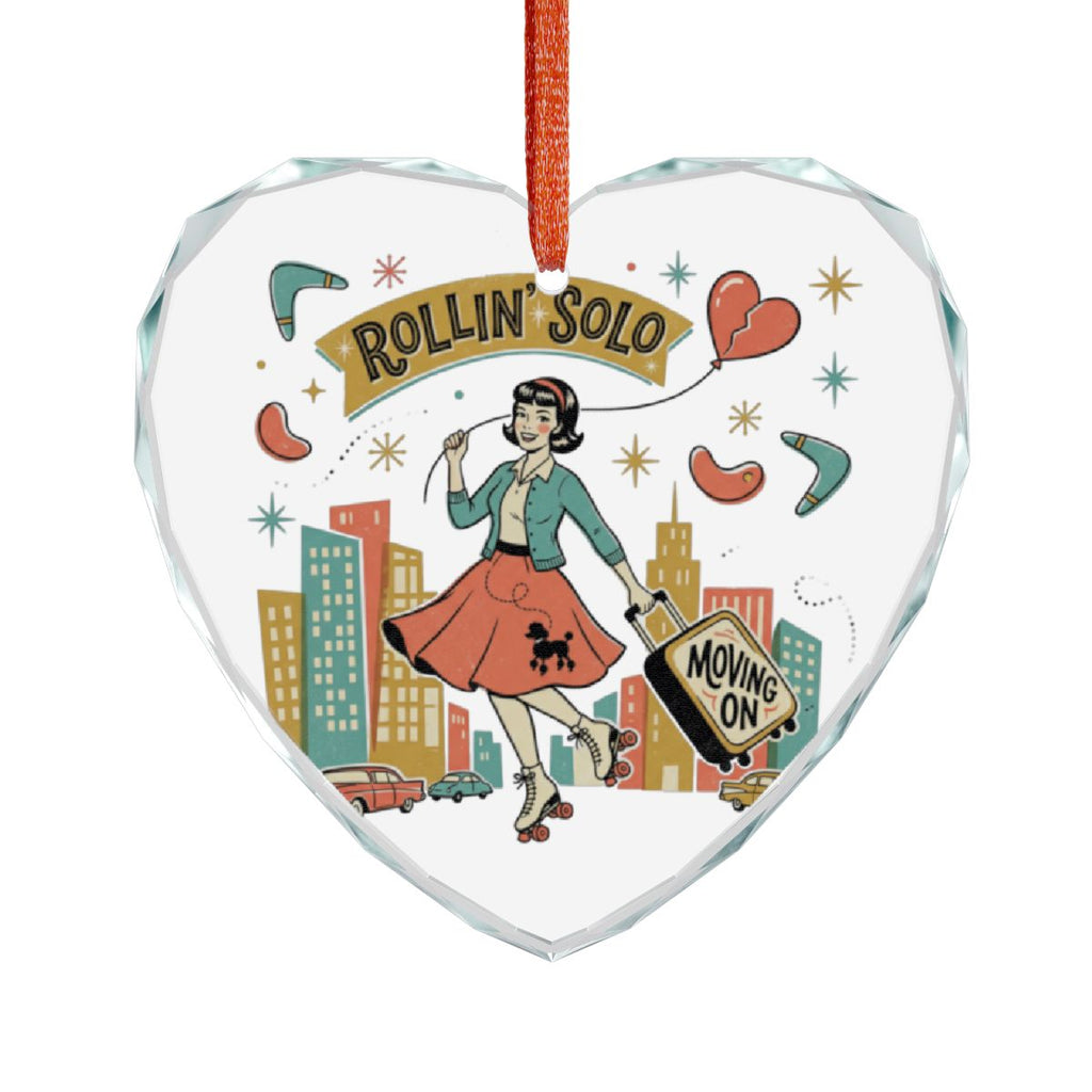 Heart Shaped Rollin' Solo Moving On Hanging Ornament
