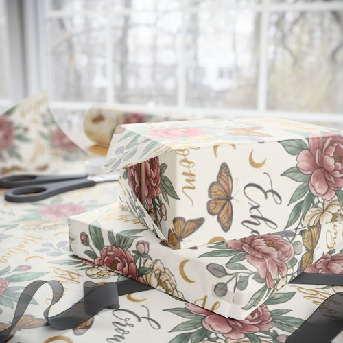Beautiful Floral and Butterfly Themed Wrapping Paper