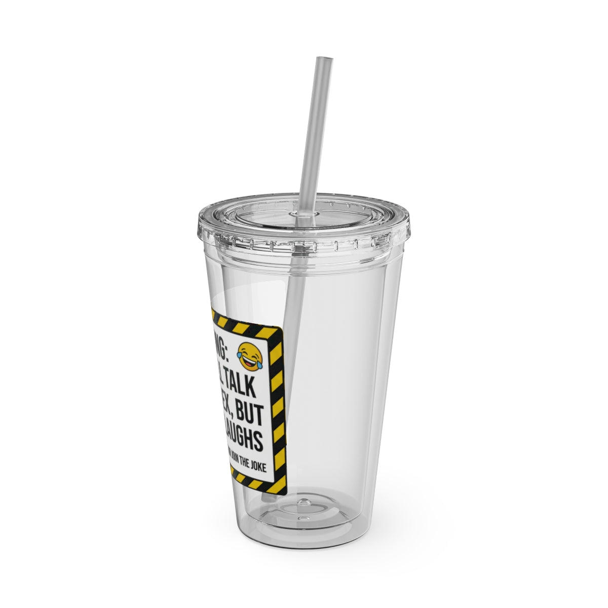 HEAVY DUTY TRAVEL MUG WITH EMOJI AND FUNNY QUOTE