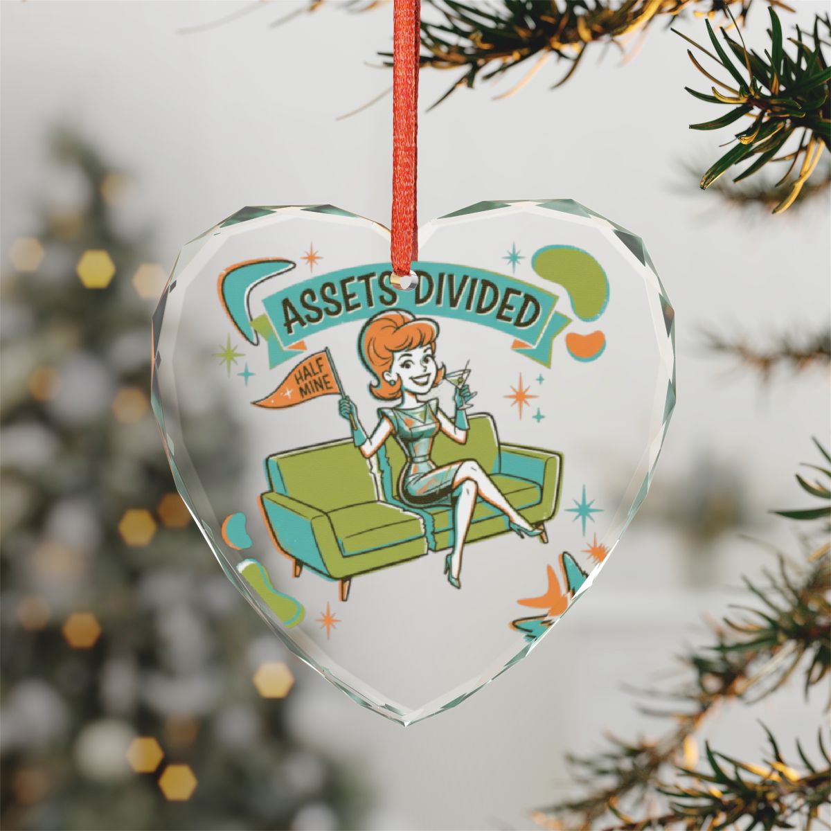 Assets Divided Retro Christmas Tree Ornament Decoration