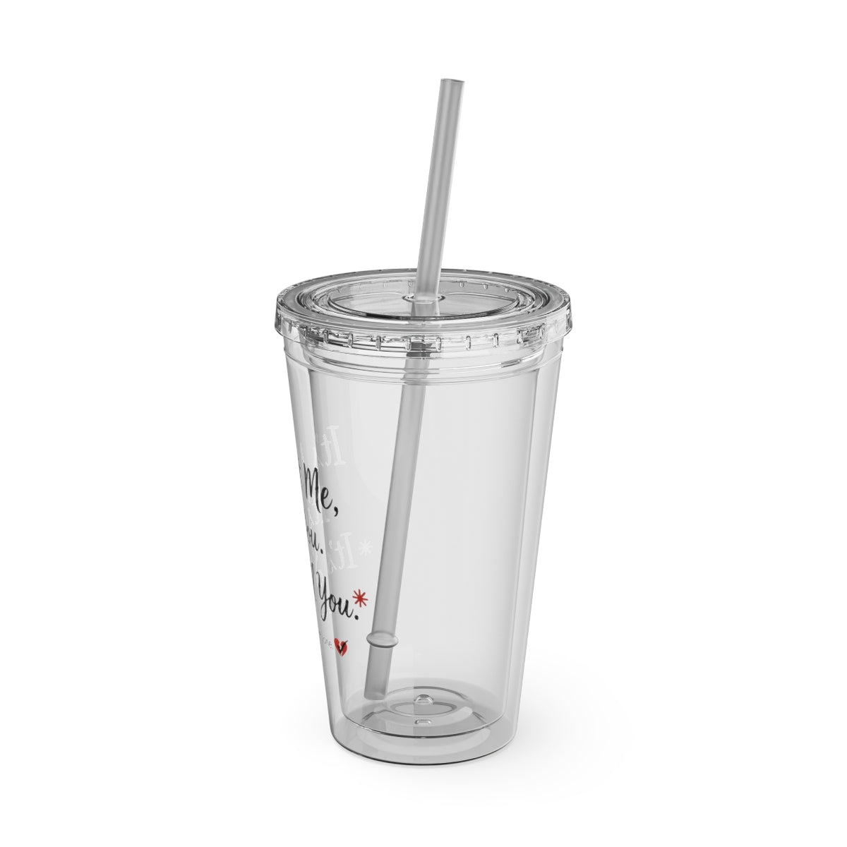 Clear Double Wall Tumbler with Straw Cup
