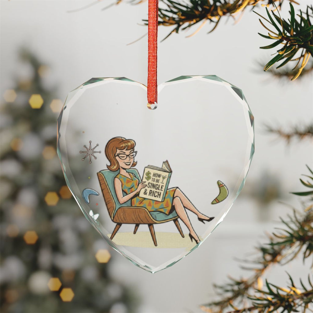 Single And Rich Woman Reading Heart Ornament