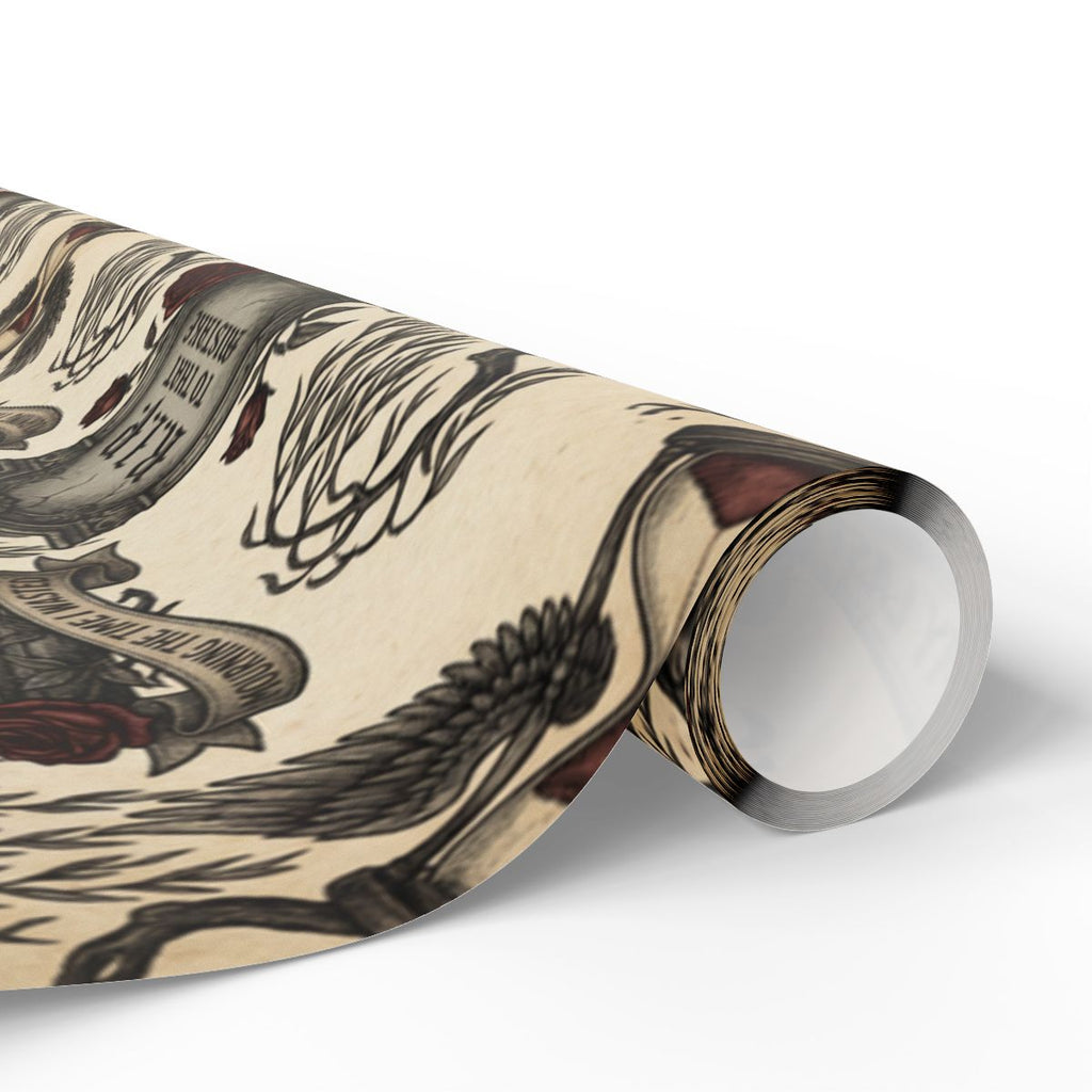 Rolling Vintage Tattoo Art Style Gift Wrapping Paper