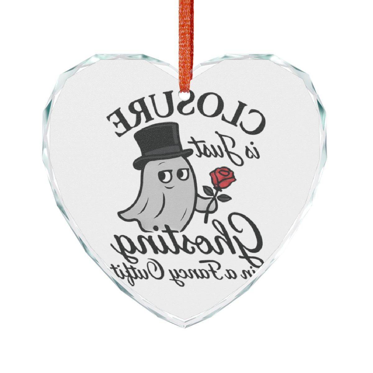Funny Ghost Design Heart Shaped Ornament for Decor