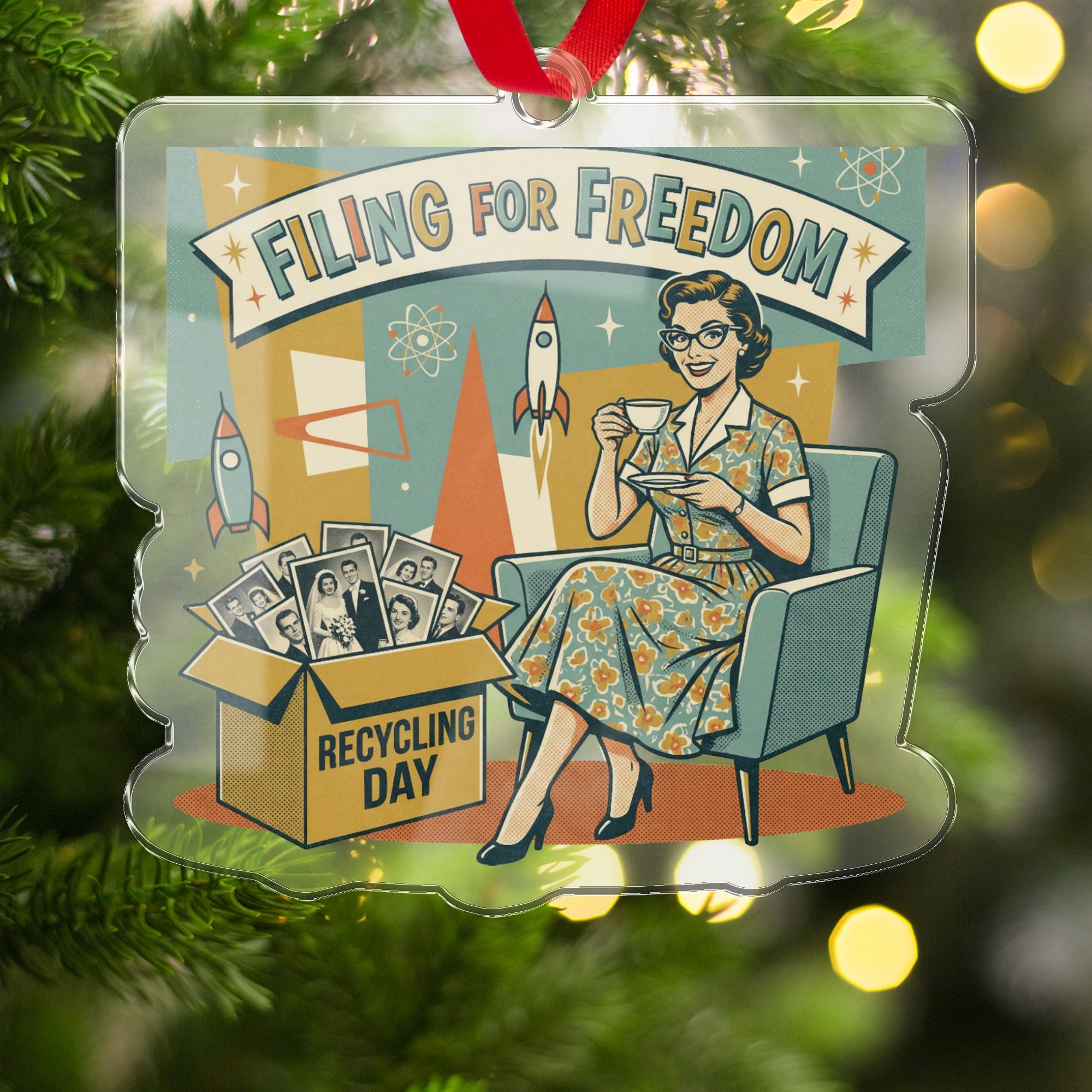 Filing For Freedom Recycling Day Ornament