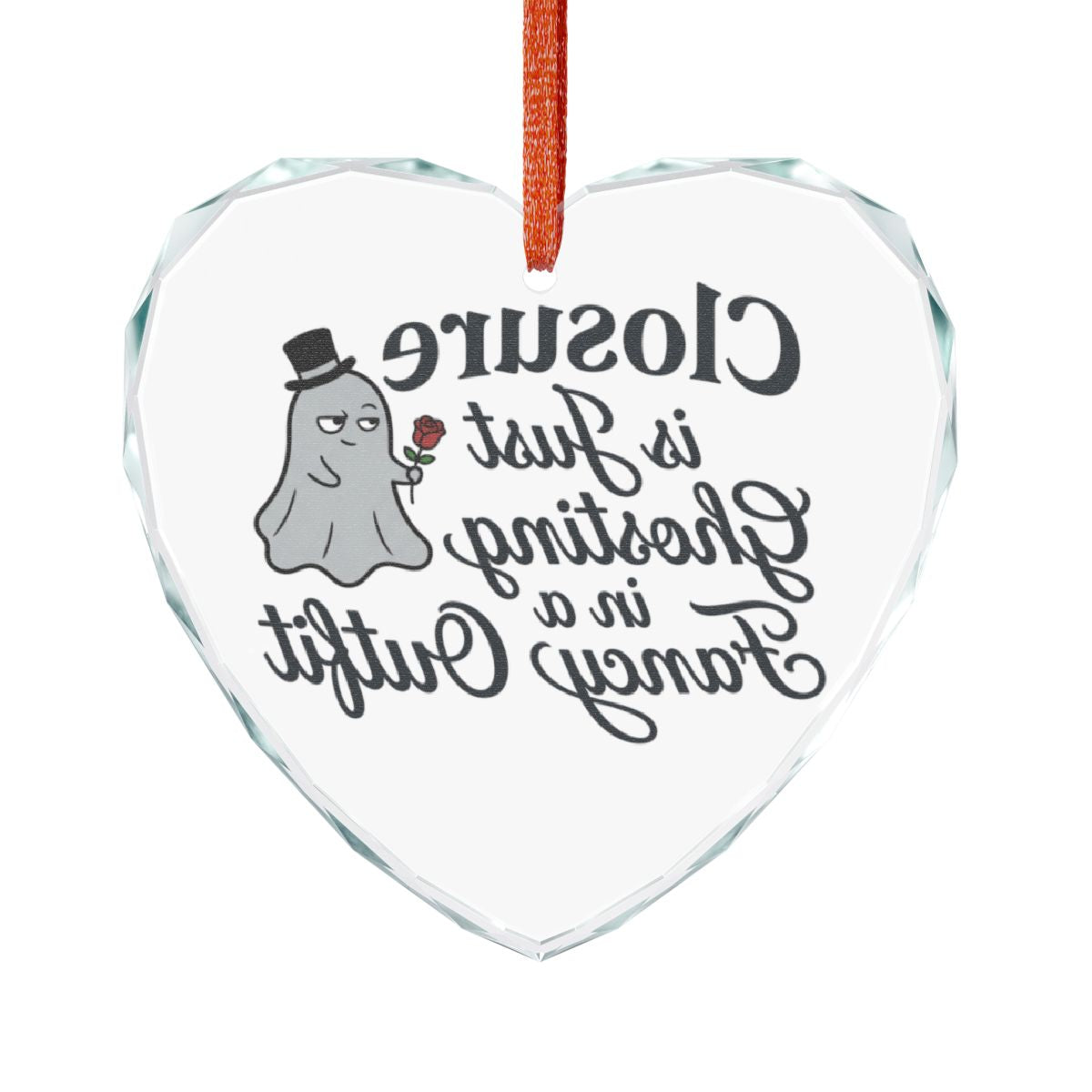 Humorous Ghost Heart-Shaped Decorative Ornament