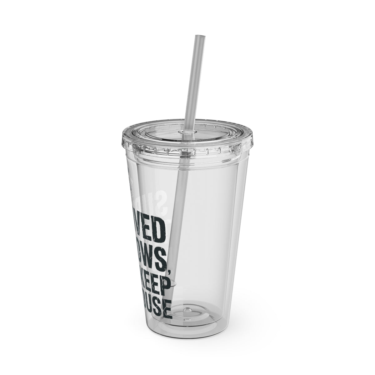 Clear Insulated Tumbler with Straw for Cool Refreshment