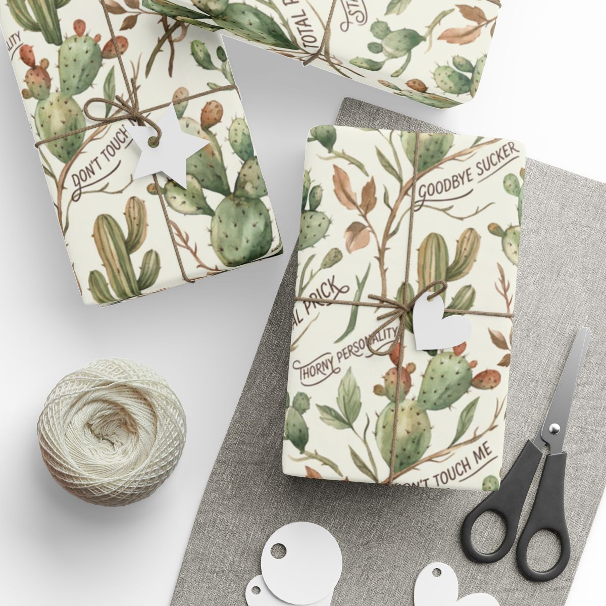 Succulent Inspired Wrapping Paper Design for Gifts