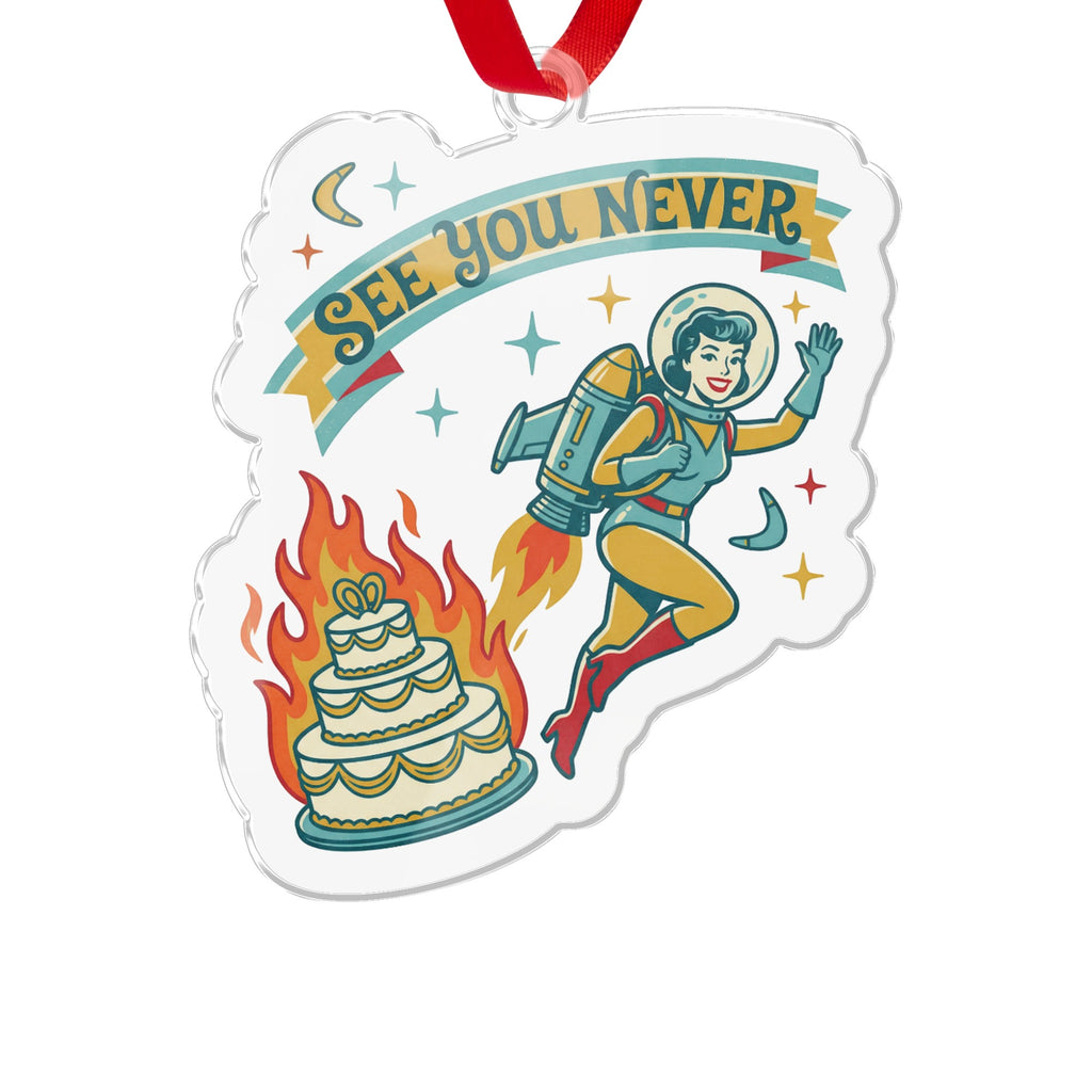 Retro Astronaut Baker with Rocket Jetpack Ornament