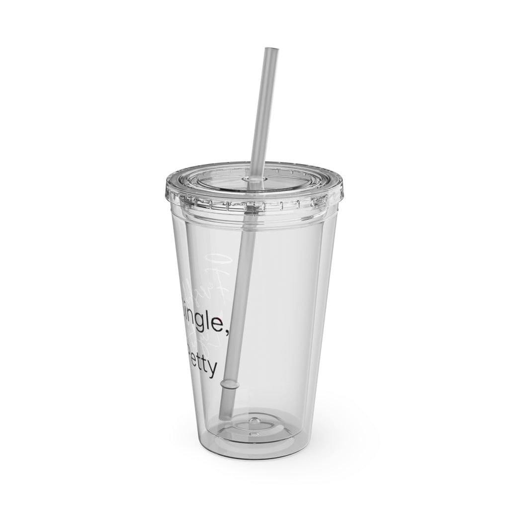 Single Pretty Tumbler with Straw Drinkware