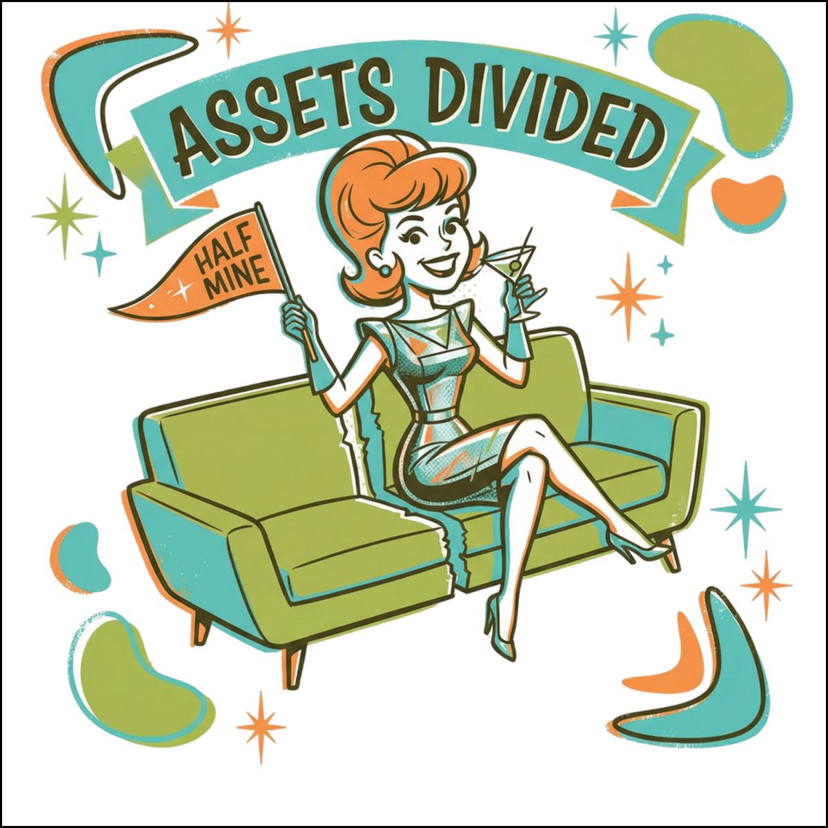 Assets Divided Half Mine Retro Inspired Design Print