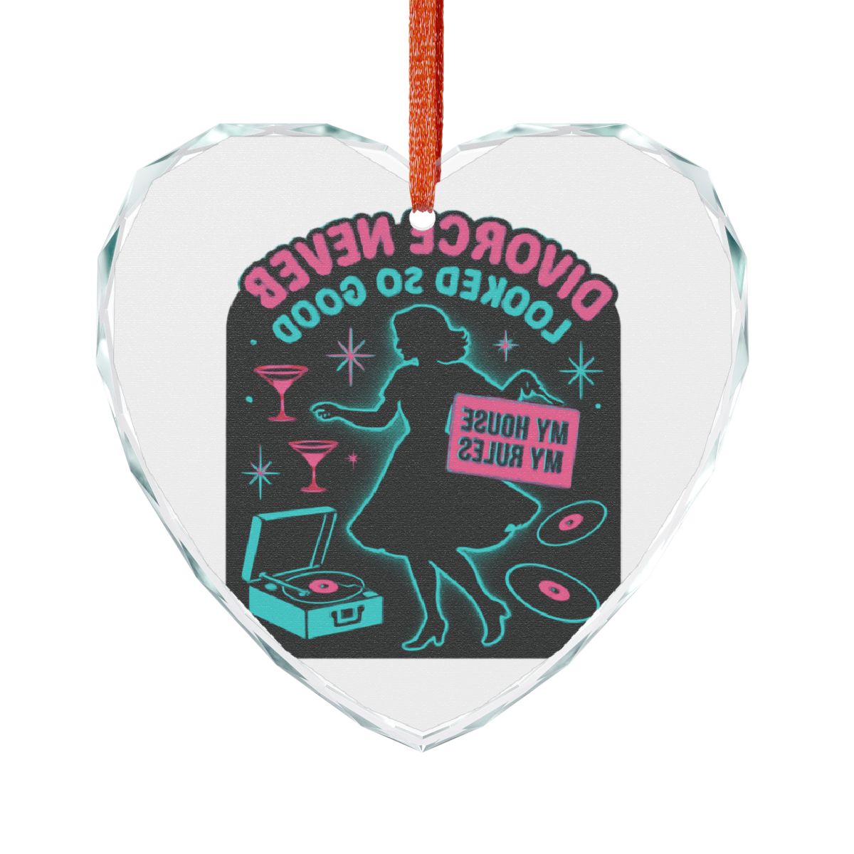 Funny Holiday Dance Party Heart-Shaped Ornament