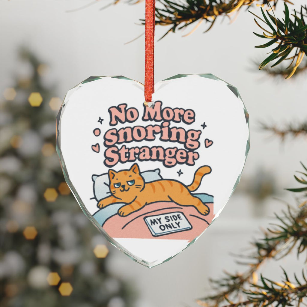 No More Snoring Stranger Funny Cat Holiday Ornament