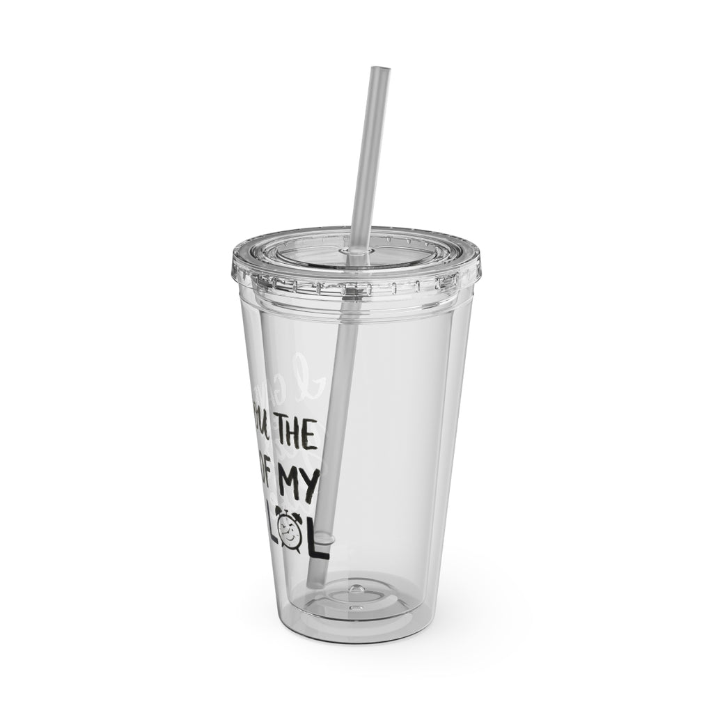 Clear Tumbler with Straw Fun Design Drinkware