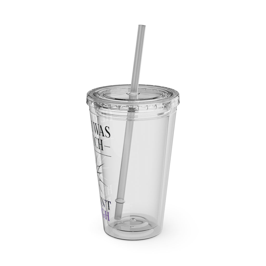 Inspirational Quote Clear Tumbler Cup with Straw