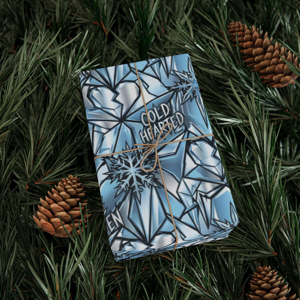 Cold Hearted Frozen Snowflake Pattern Wrapped Package