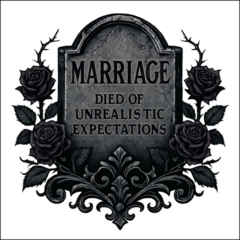 Marriage Died Of Unrealistic Expectations Sign Decor