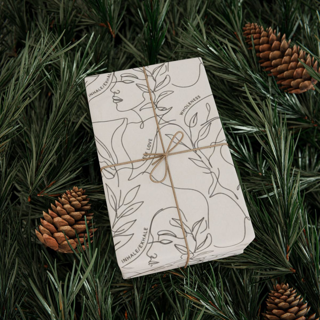 Elegant Holiday Chic Gift Box with Green Pine Decor
