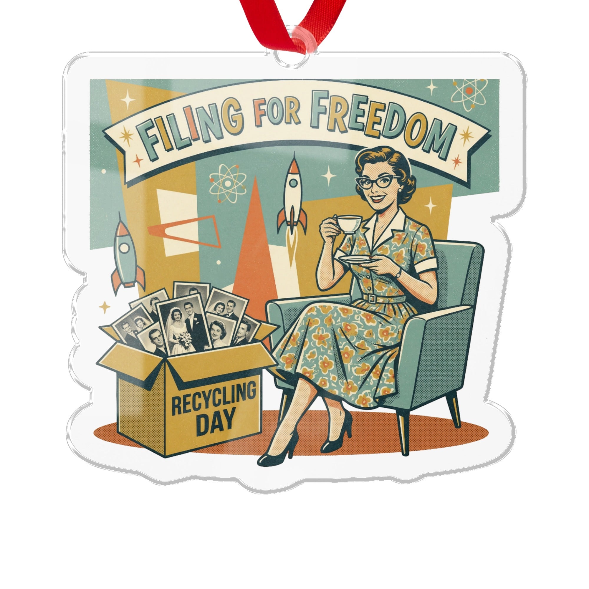 Filing for Freedom Recycling Day Retro Decoration