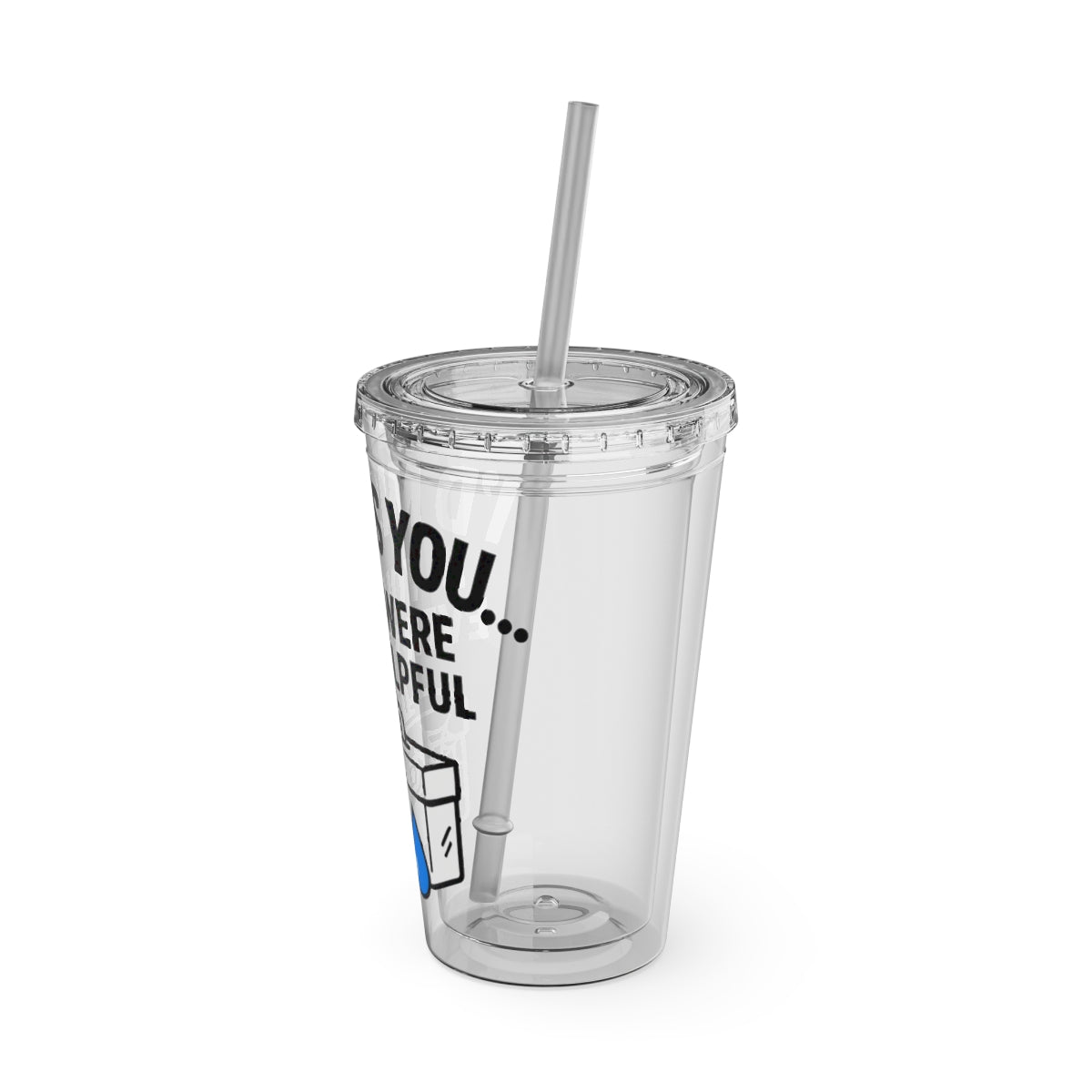 Transparent Travel Tumbler with Straw for Cold Beverages