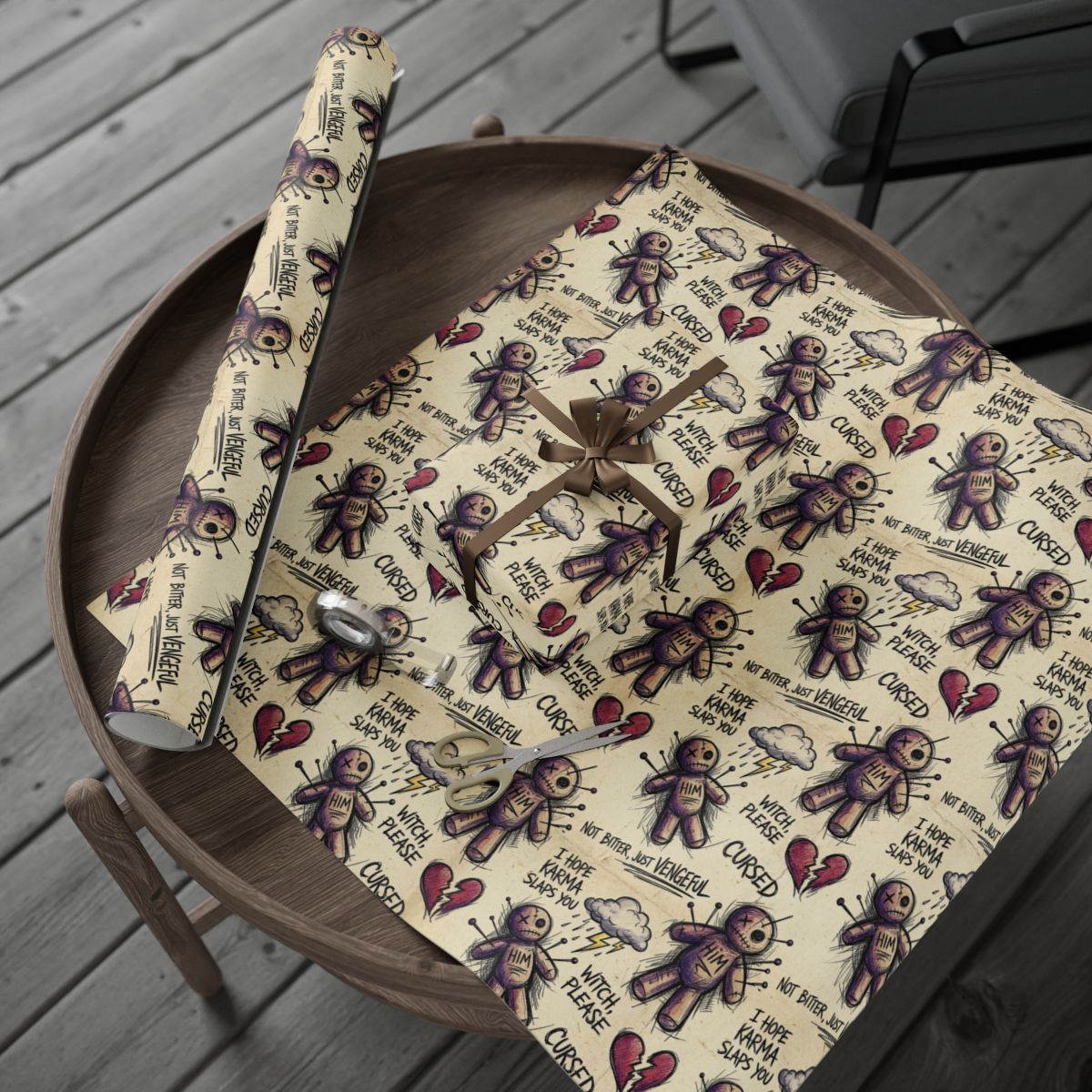 Voodoo Doll Cursed Wrapping Paper for Unique Gifts