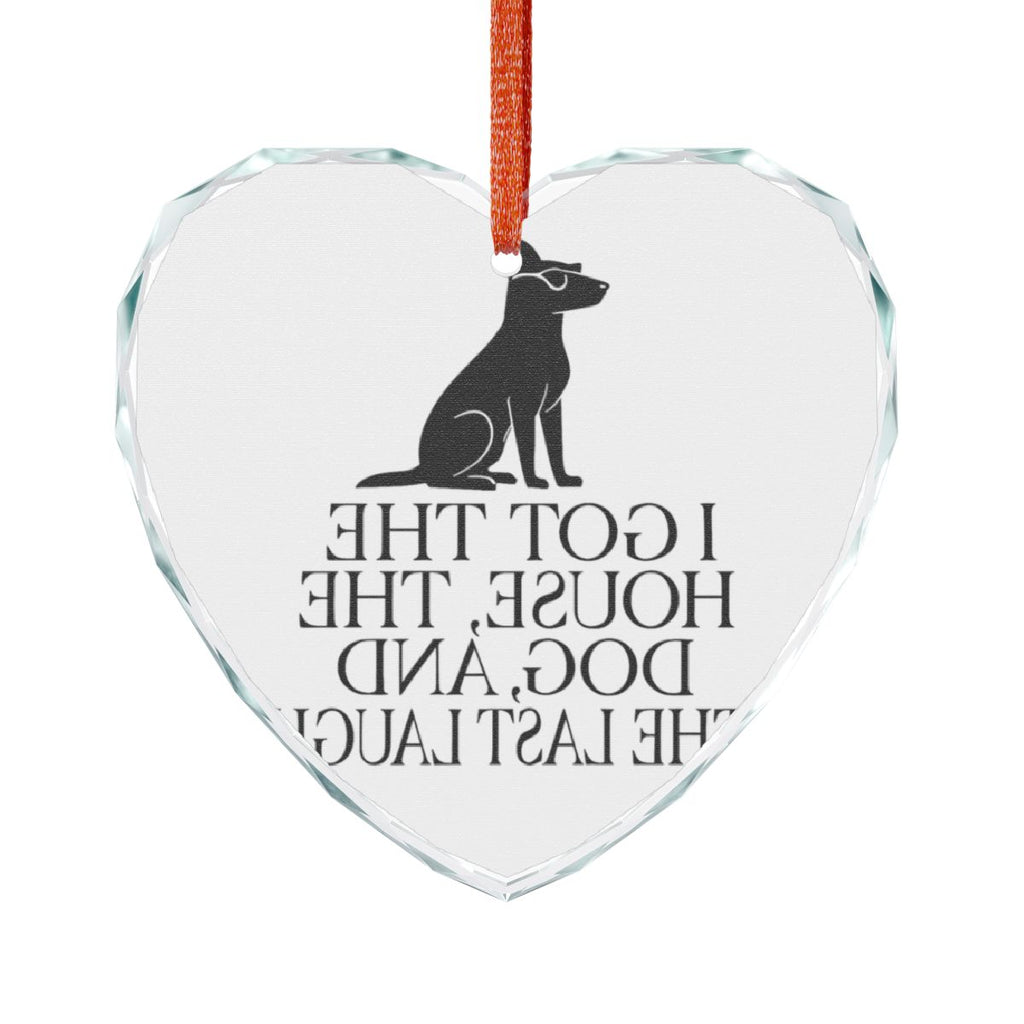 Heart Shaped Ornament with Funny Dog Quote