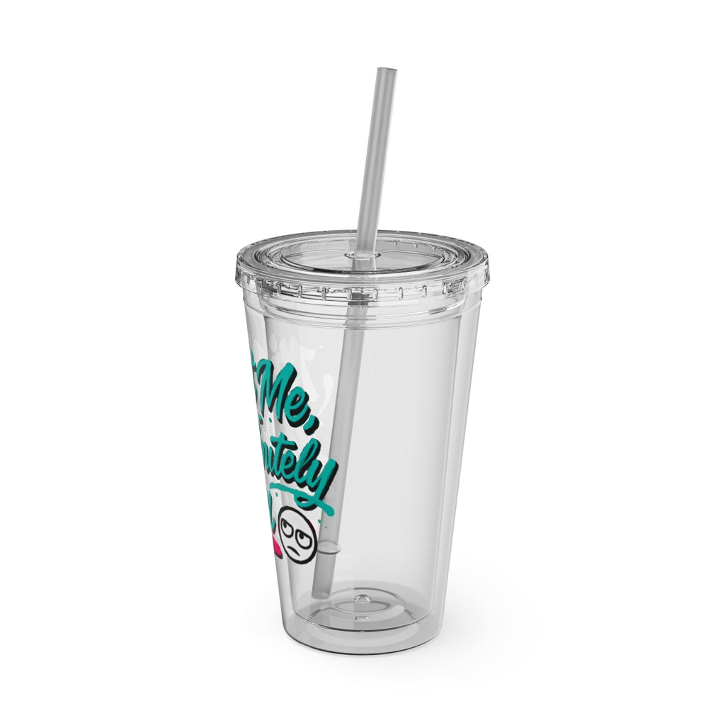 Insulated Clear Travel Tumbler with Straw Cup