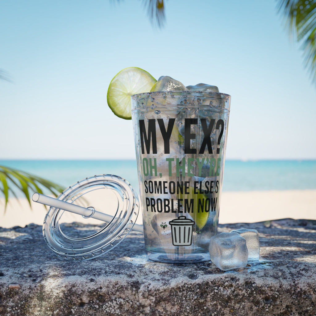 Funny Quote Insulated Tumbler Cup with Lid and Straw