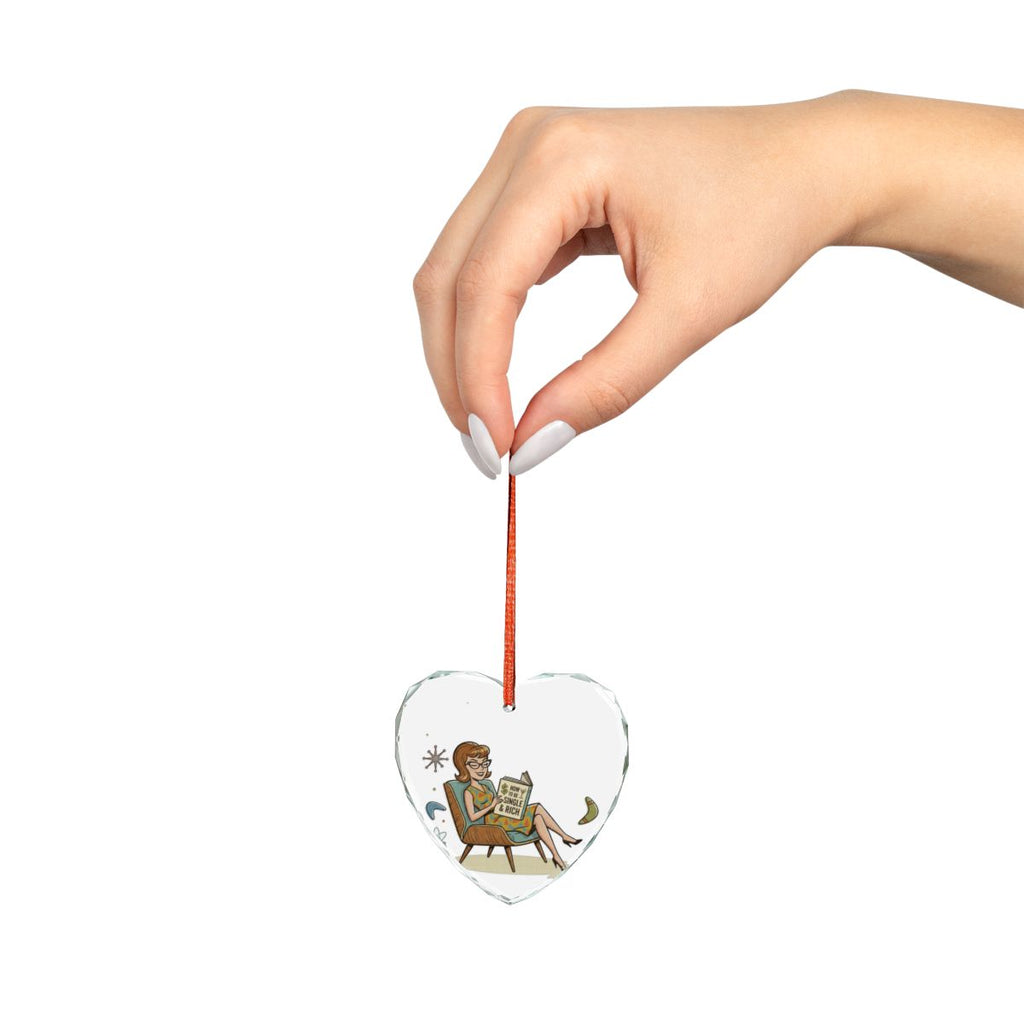 Cozy Reading Heart Ornament for Christmas Decor