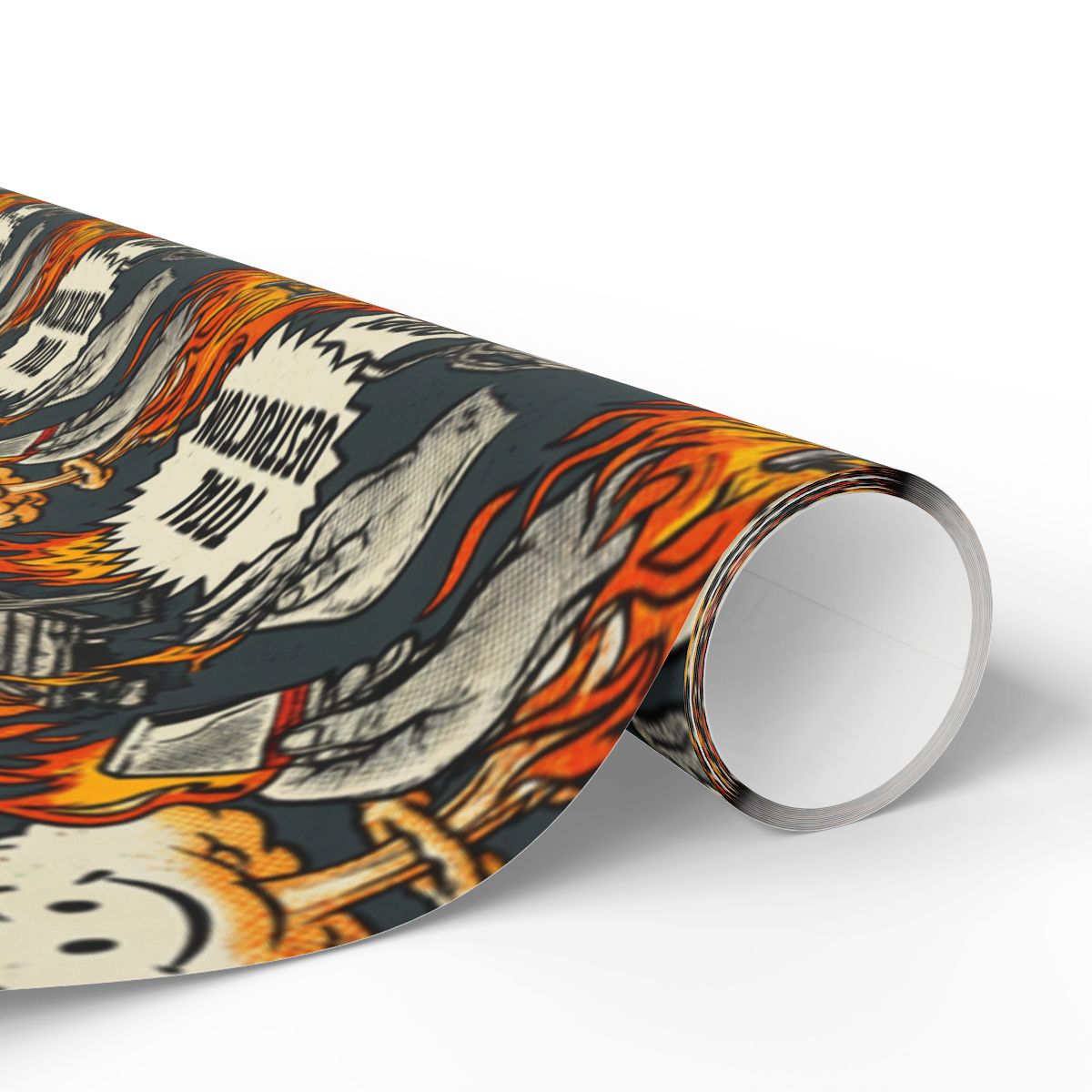 Comic Style Fire and Character Wrapping Paper Product