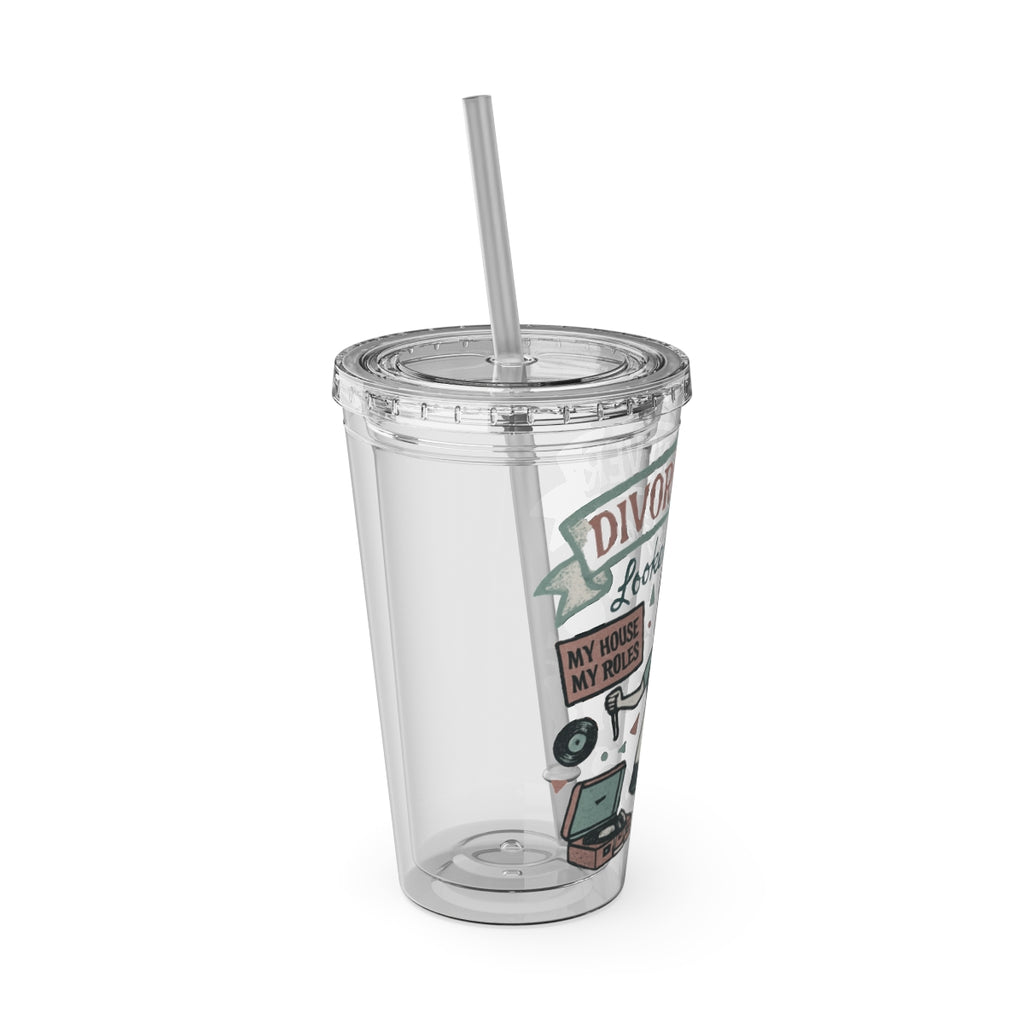 Divorce Lawyer Design Clear Tumbler with Straw