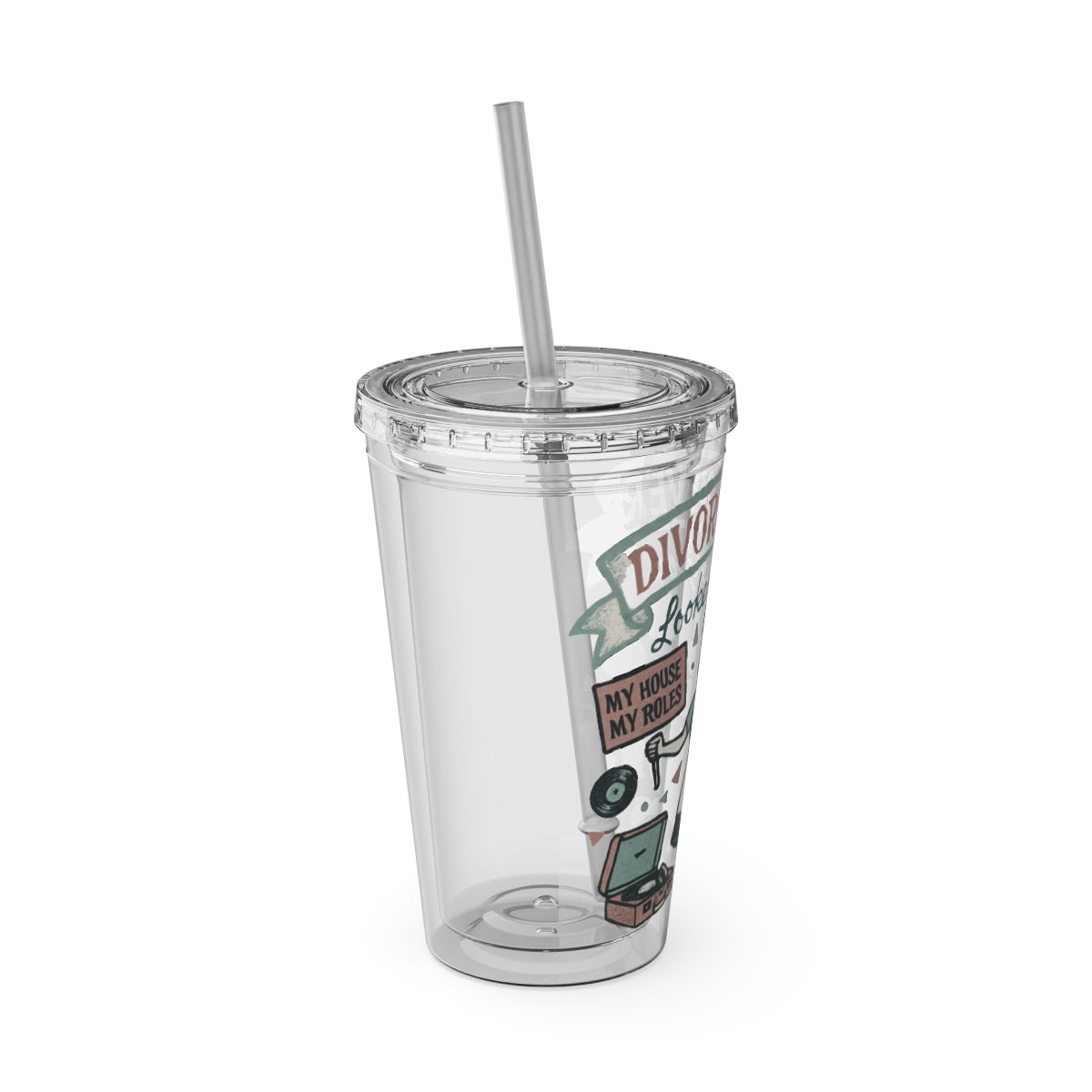 Divorce Lawyer Design Clear Tumbler with Straw