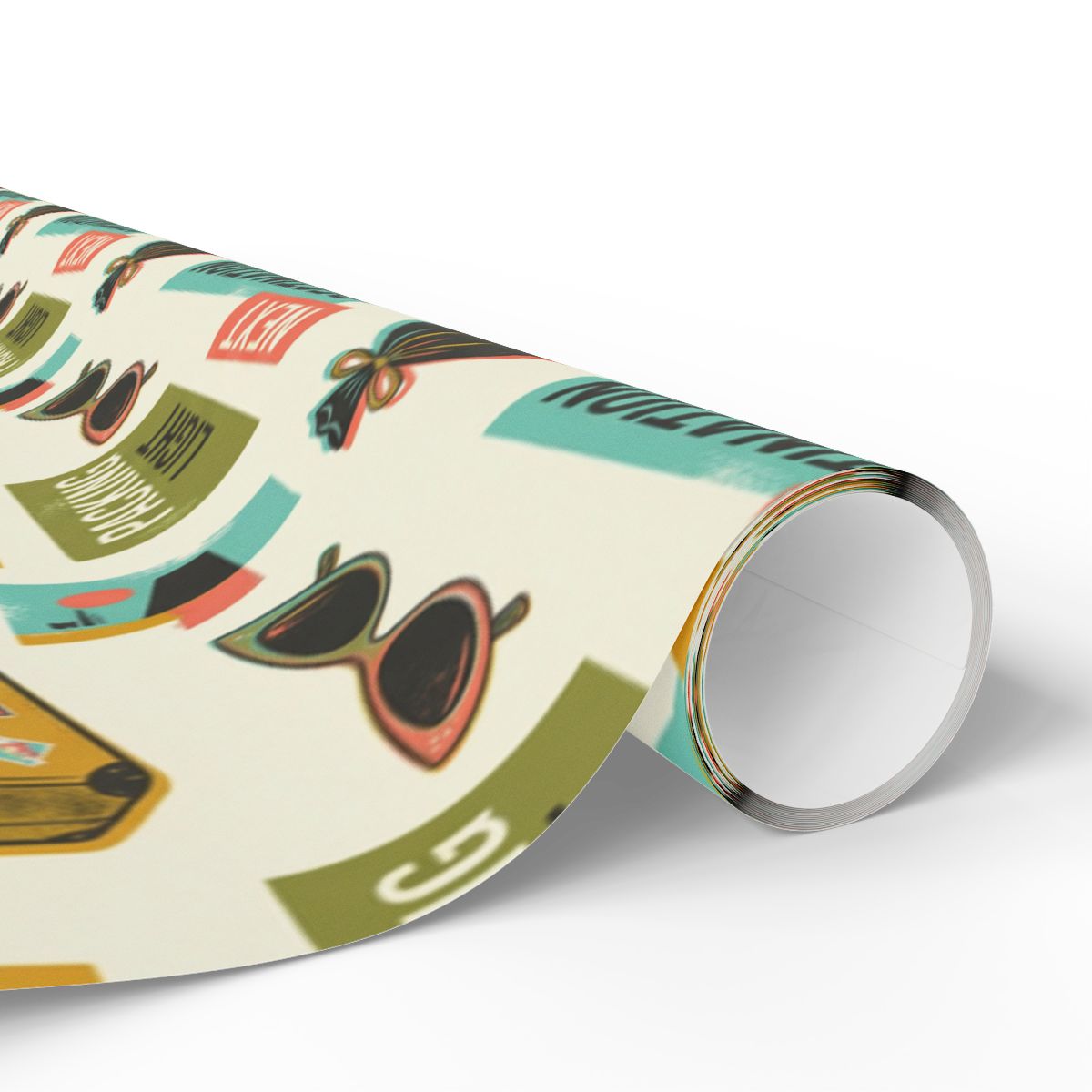 Retro Travel Stickers Wrapping Paper Product
