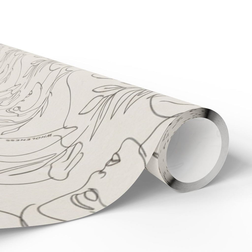 Abstract Faces Design Neutral Wallpaper Roll