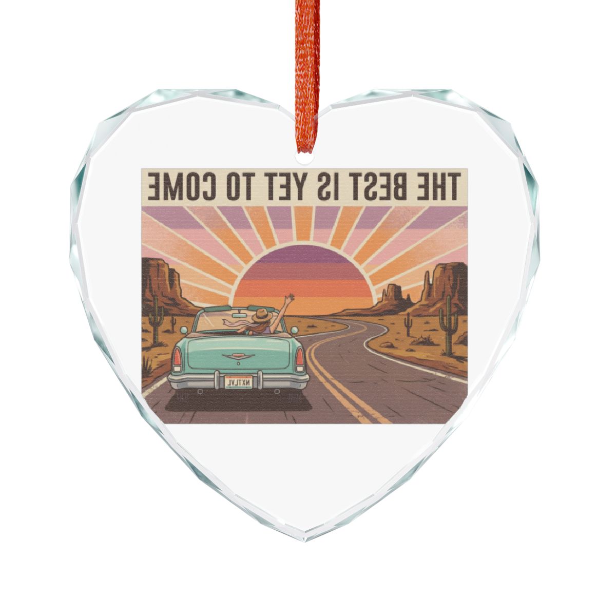 The Best Is Yet To Come Sunset Heart Ornament