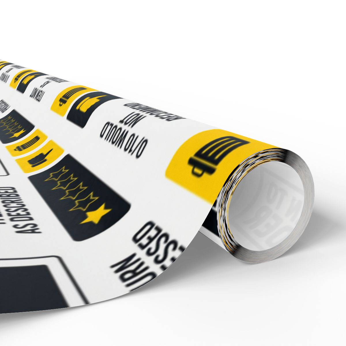 Creative Yellow and Black Online Rating Sticker Rolled Sheet