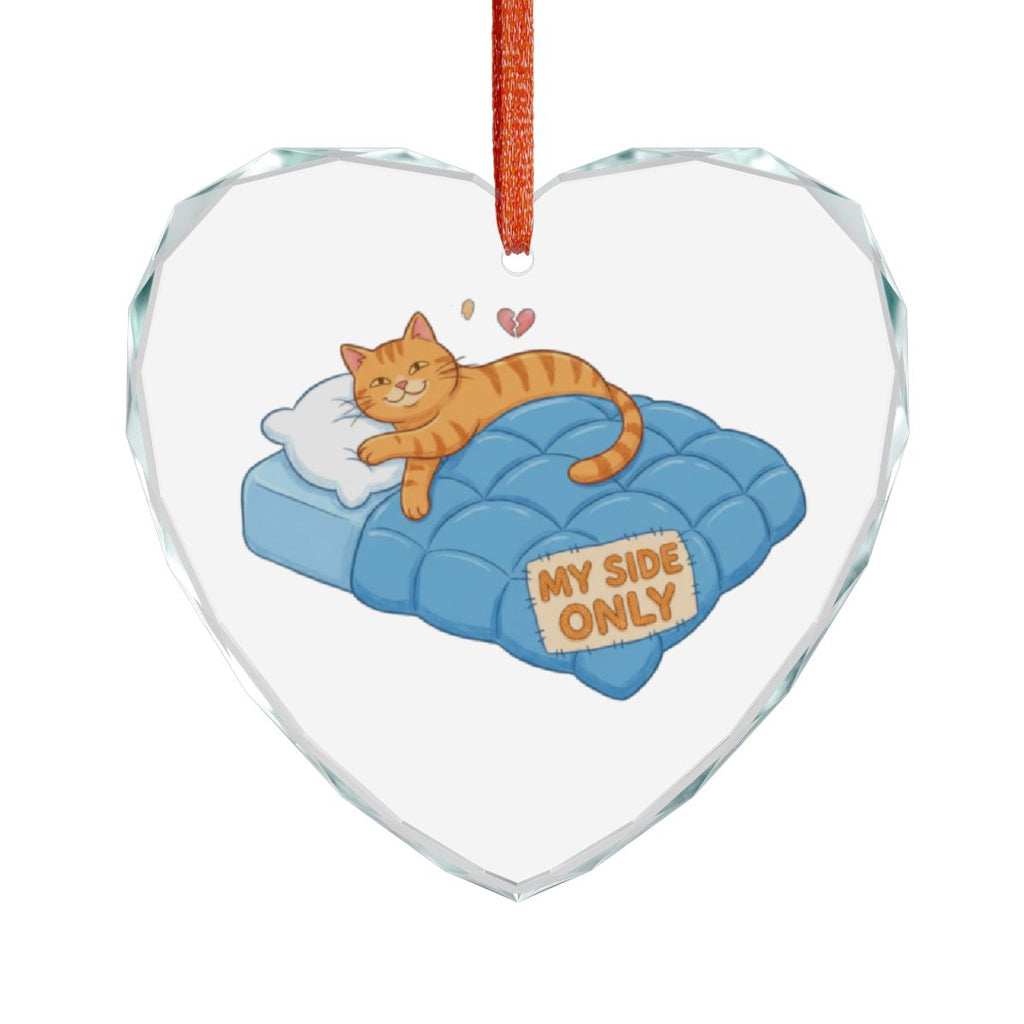 Cute Cat Illustration Heart-Shaped Hanging Ornament