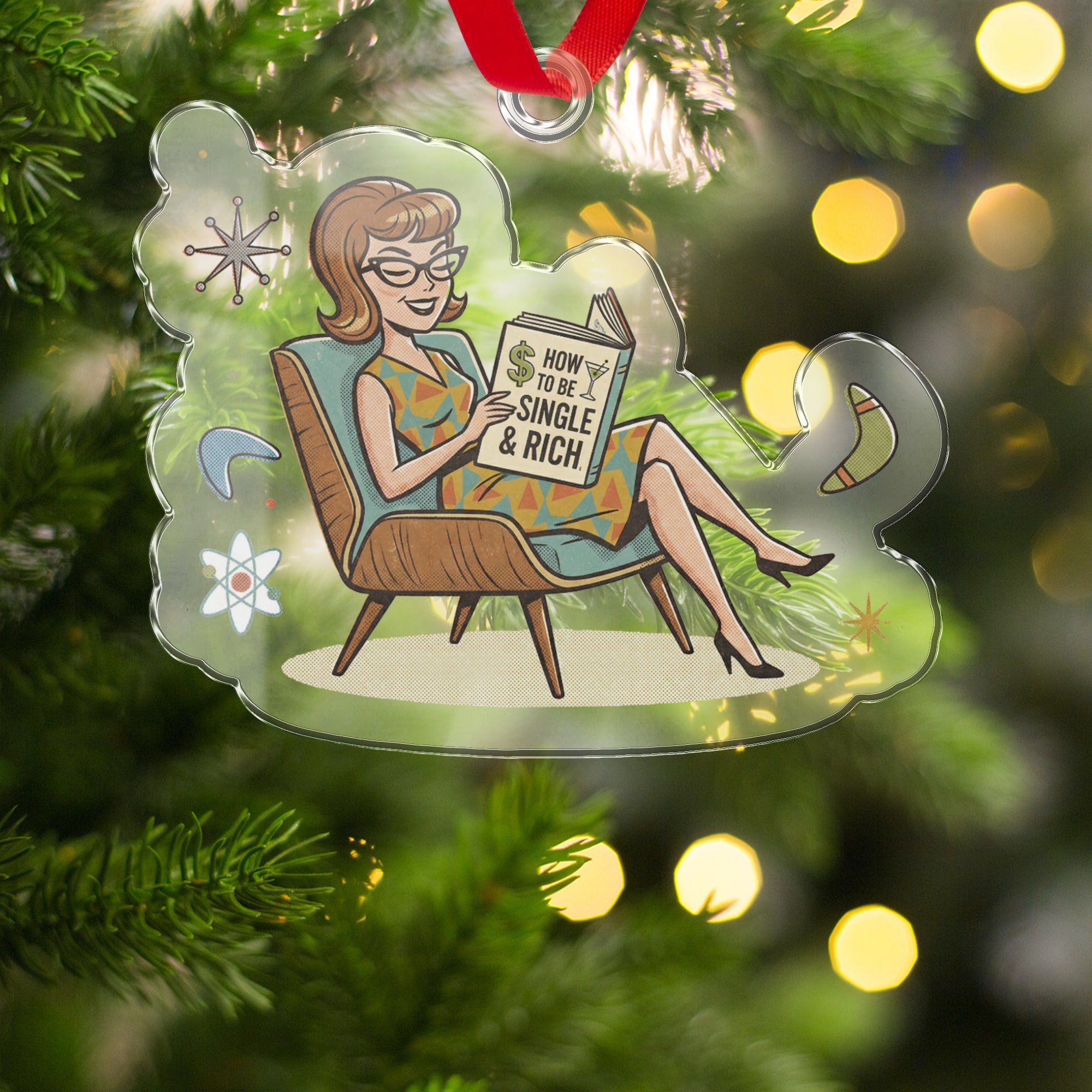 Fun Holiday Ornament with Retro Style Design