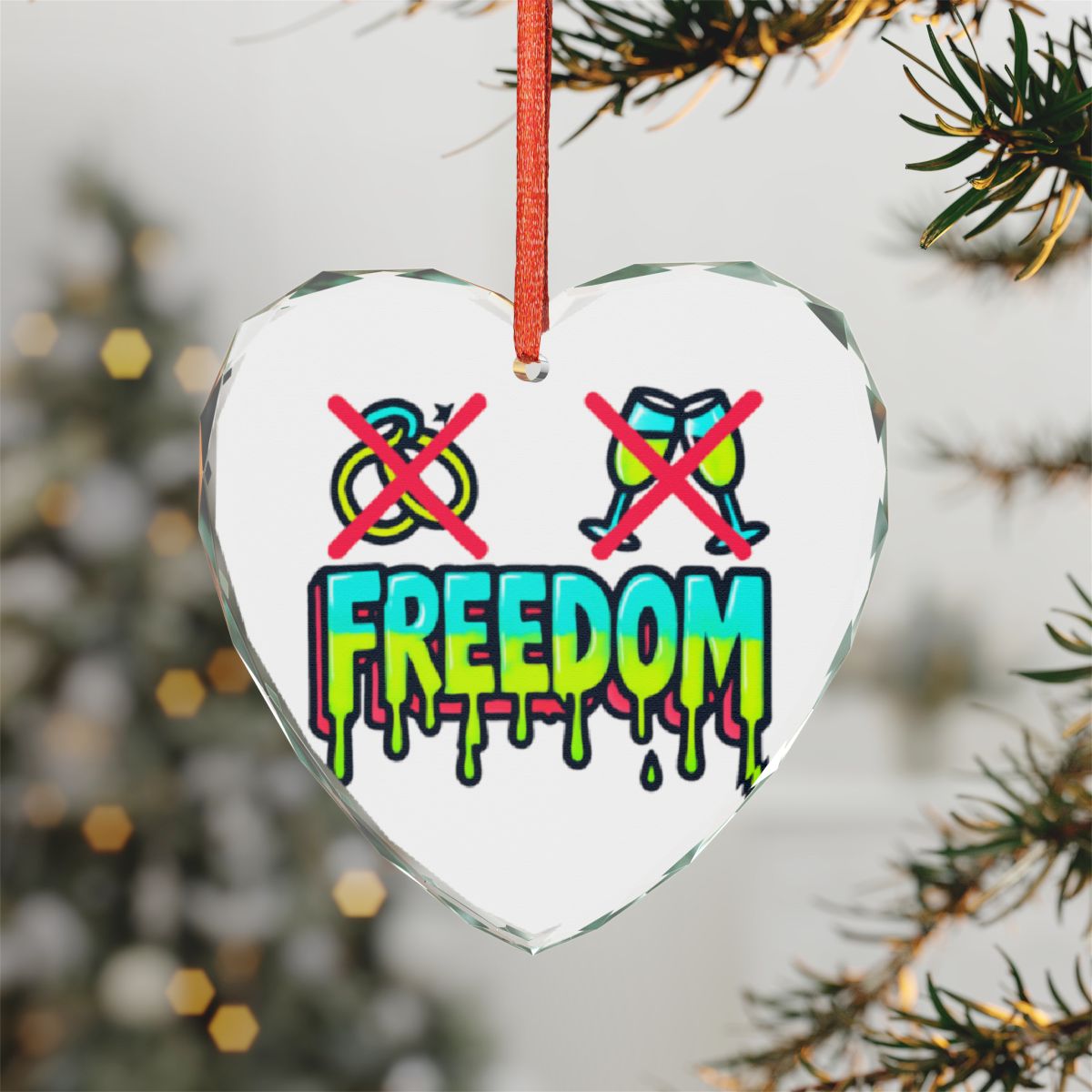 Christmas Tree Heart Decoration with Freedom Design