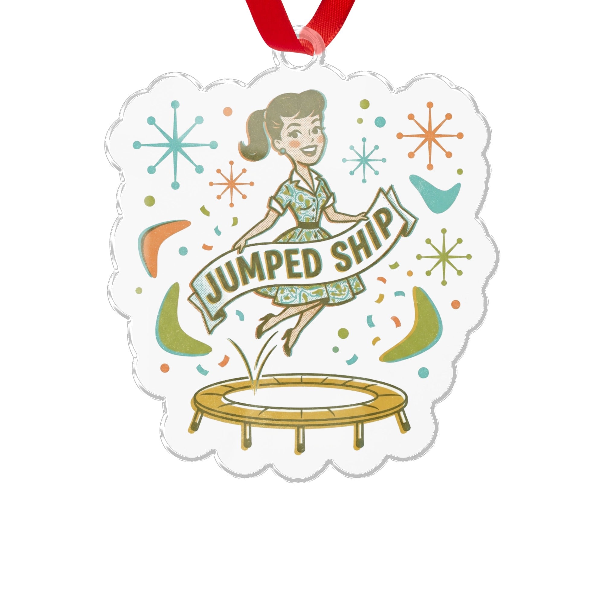 Retro Jumped Ship Design Christmas Ornament