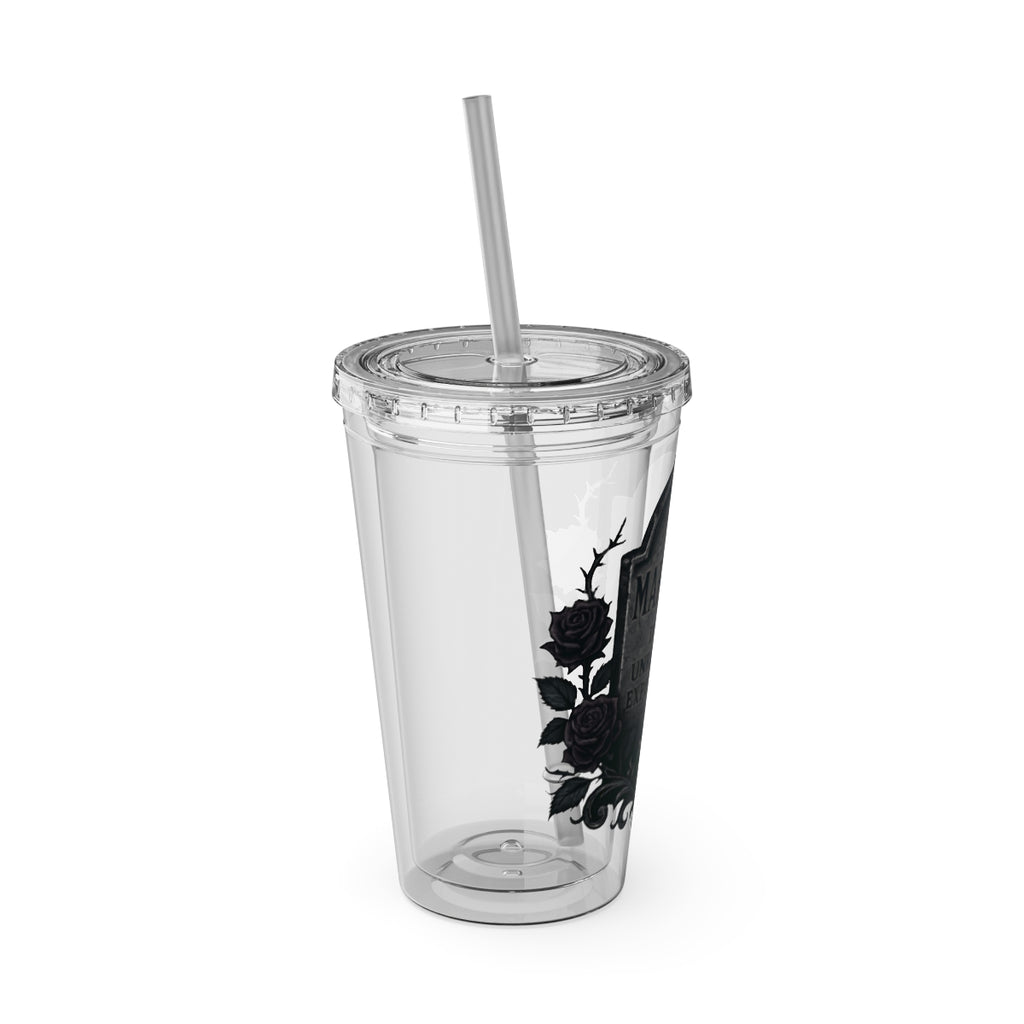 Gothic Roses Printed Design Transparent Tumbler