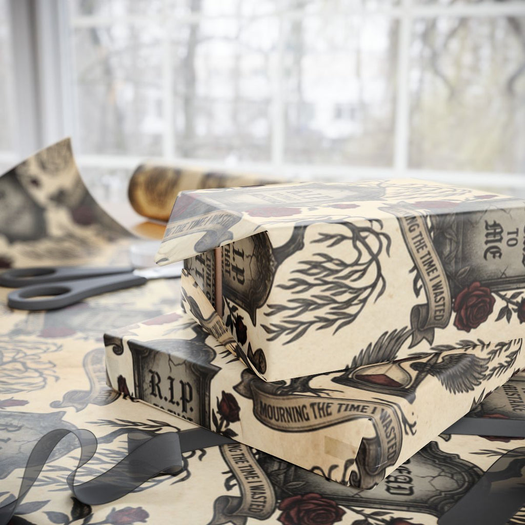 Unique Mourning Time Tattoo Style Gift Wrap