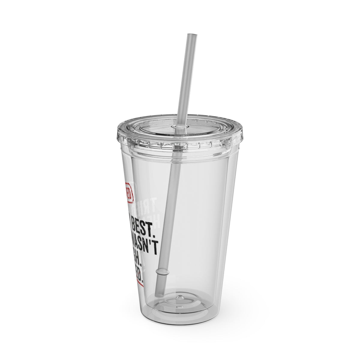 Double-Walled Tumbler with Lid and Straw Travel Cup