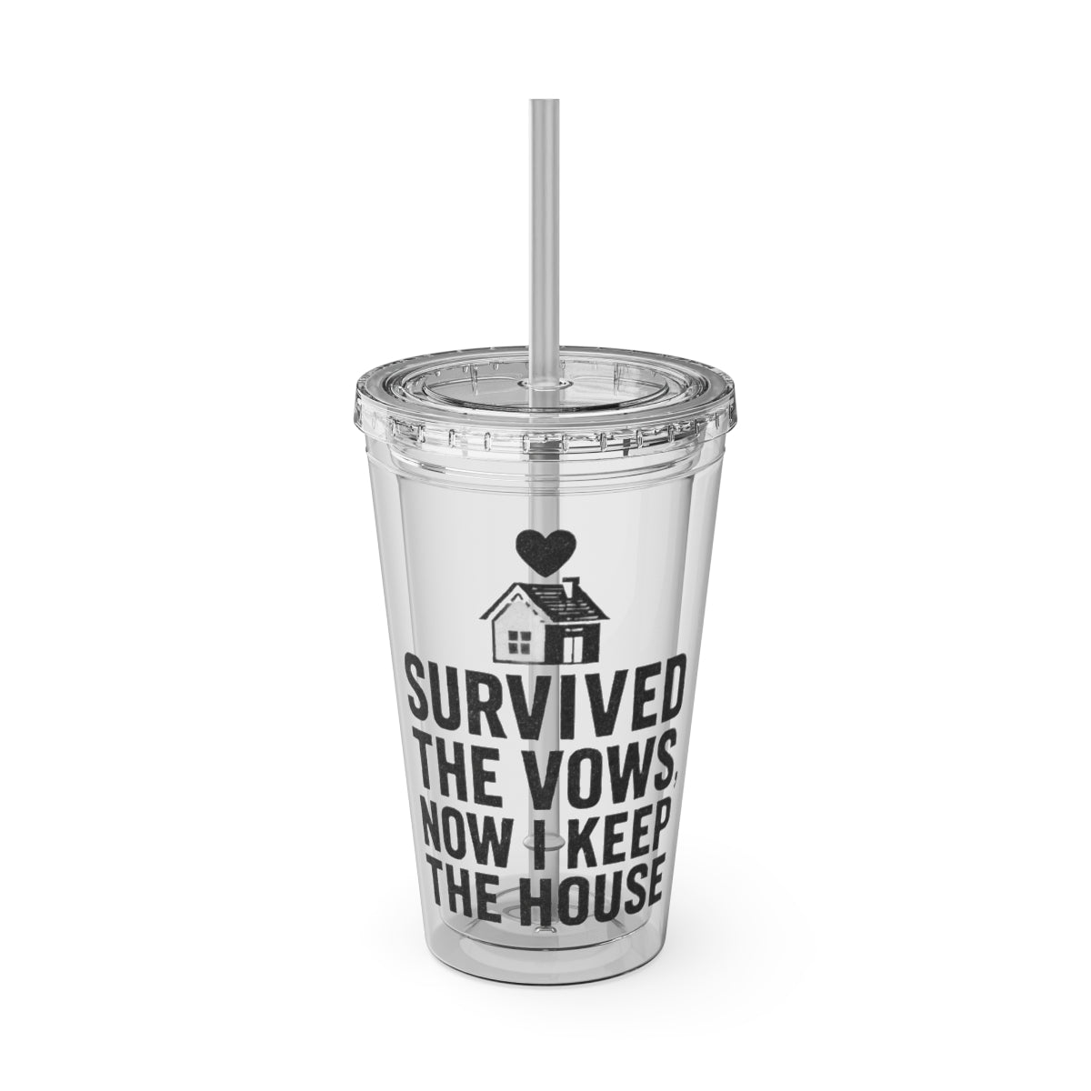 Survived Vows Now Keep House Clear Travel Tumbler