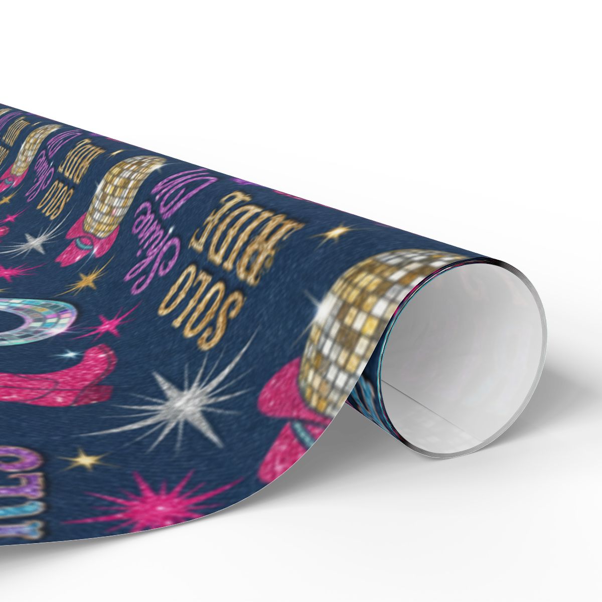 Glitter Disco and Stars Design Wrapping Paper