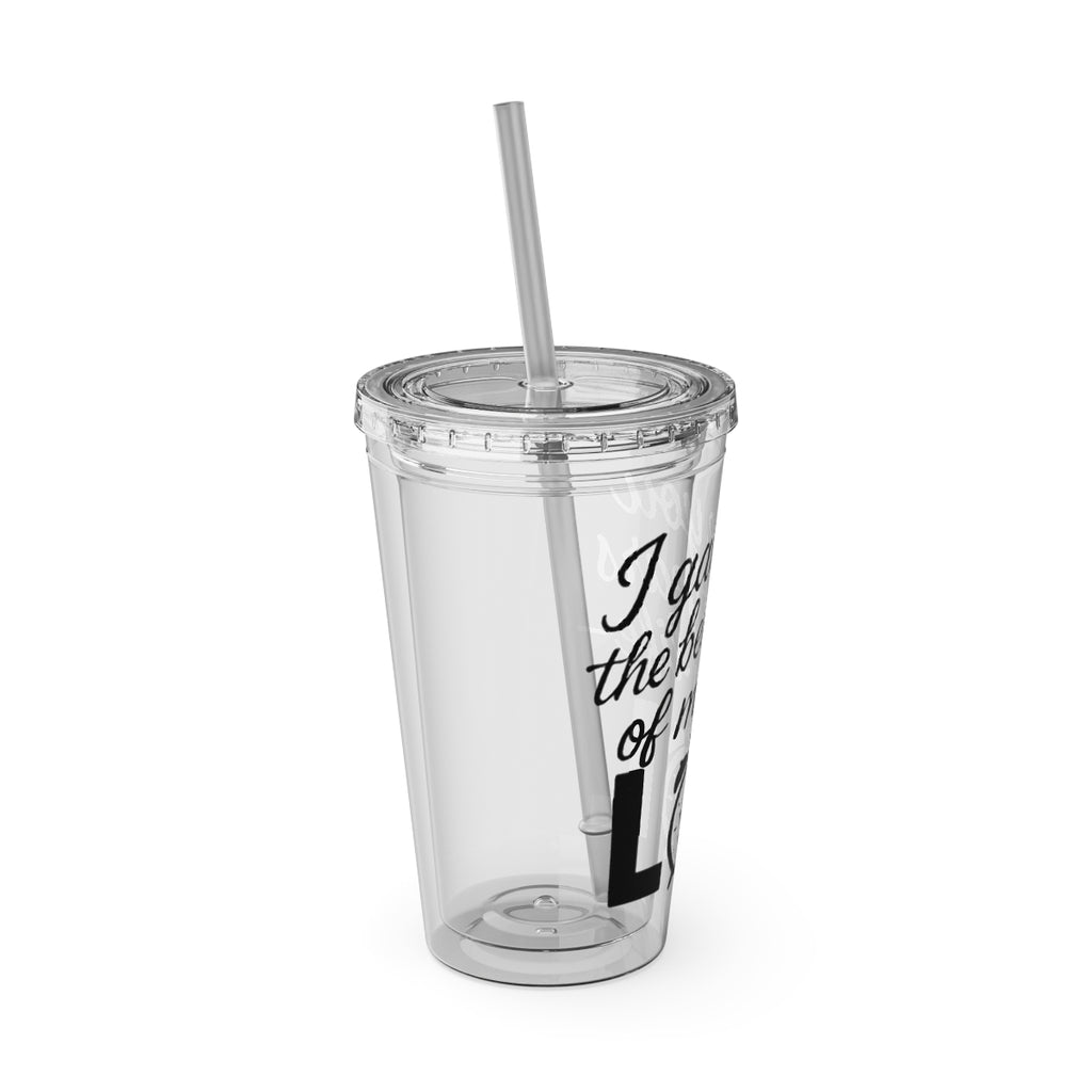 Clear Tumbler with Motivational Quote Unique Design