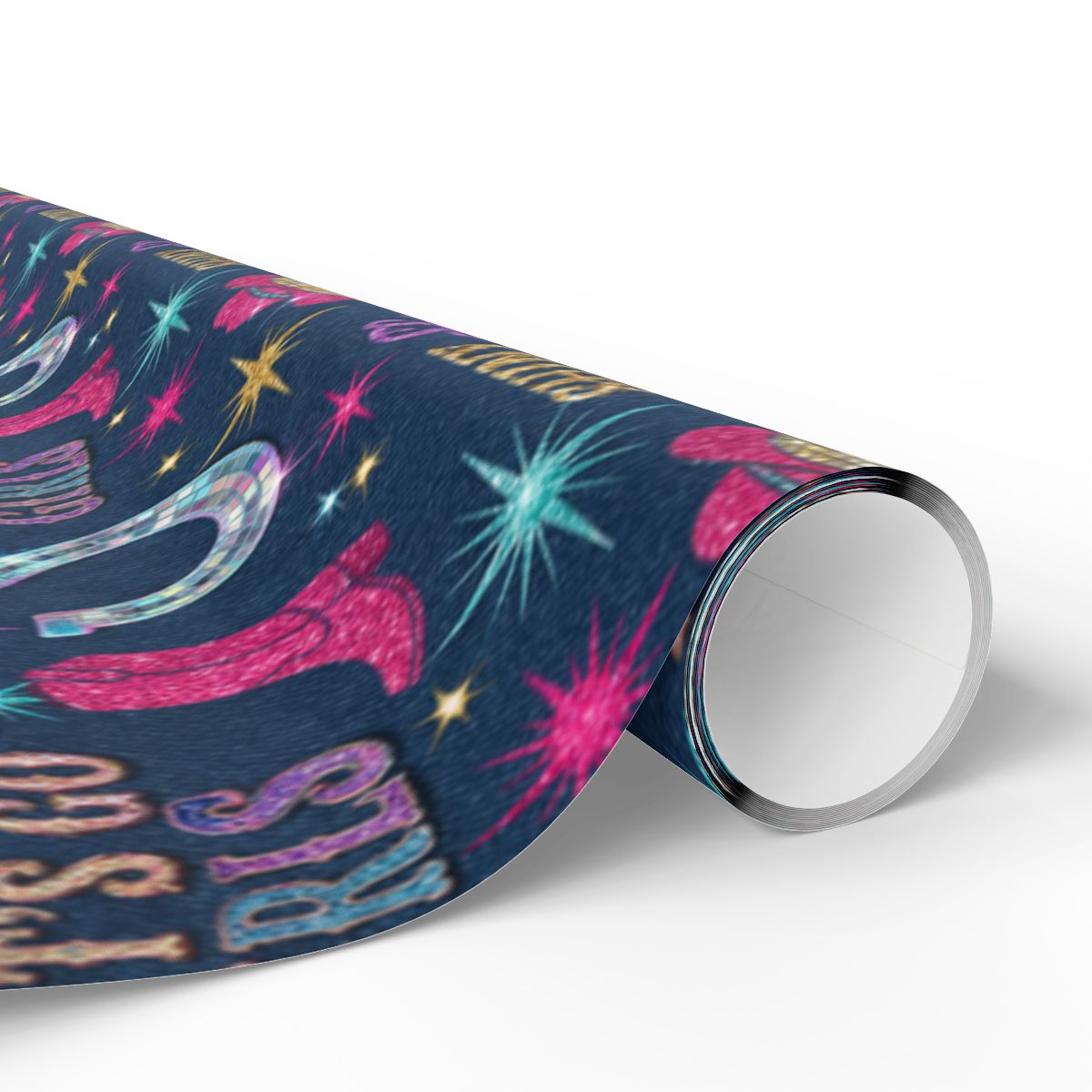 Vibrant Colorful Stars and Letters Gift Wrap Roll